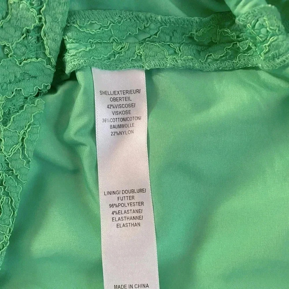 ADRIANNA PAPELL |SLEEVELESS LACE DRESS WITH BEADED NECK IN BOTANIC GREEN SIZE 10 - Picture 10 of 10